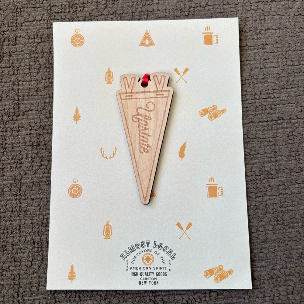 Upstate Wooden Pennant ornament